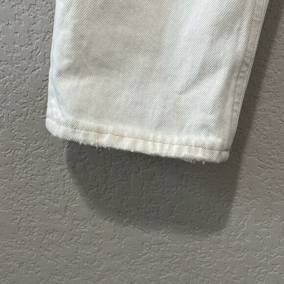 AGOLDE Riley High Rise Straight Crop Distressed Jeans Off White Size 25 - Picture 4 of 6